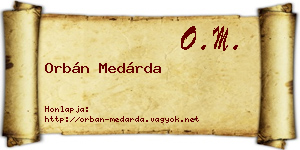 Orbán Medárda névjegykártya