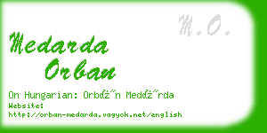 medarda orban business card